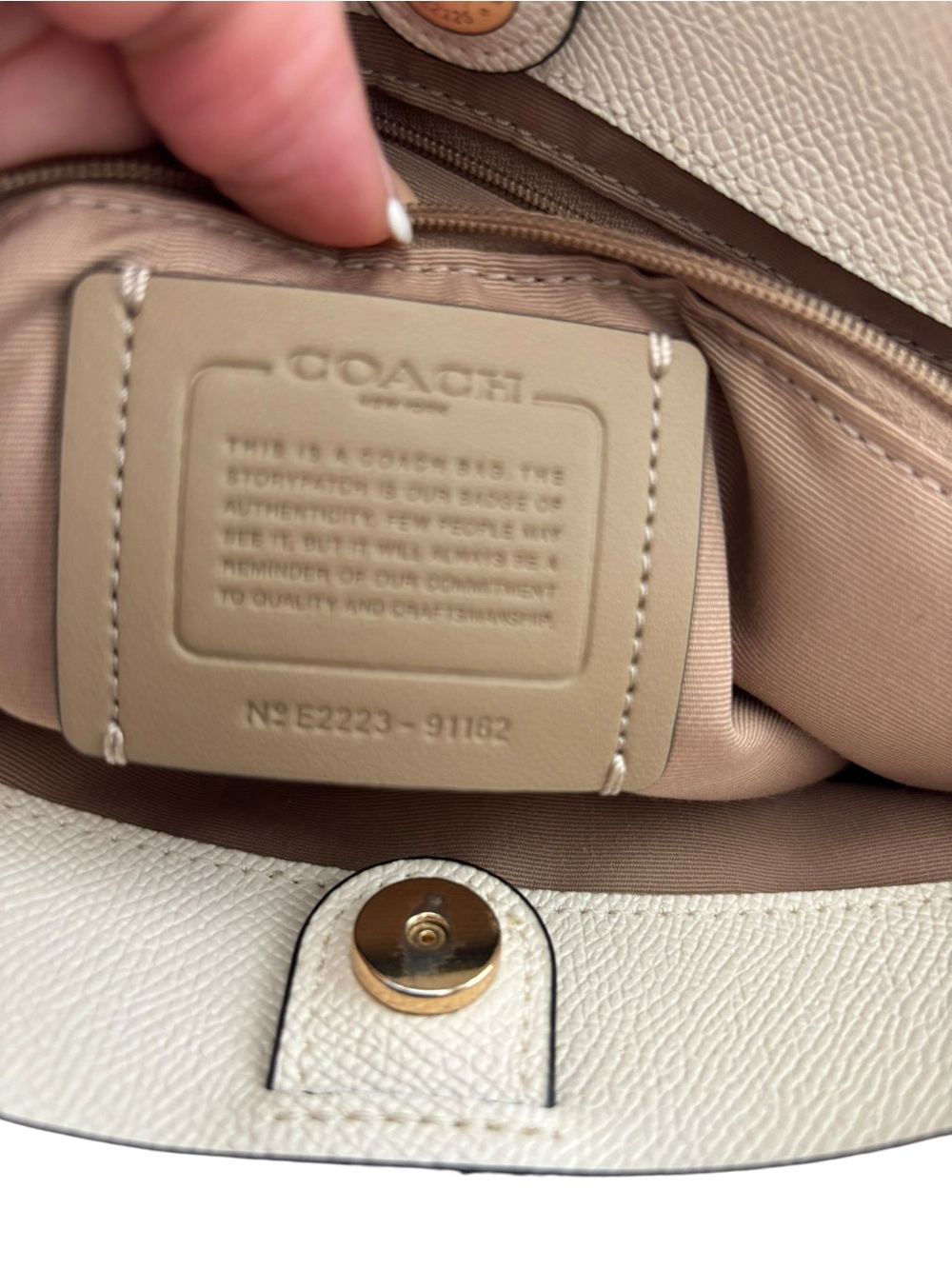 Coach 2022 Cara Satchel Chalk Multi Pebble Leather Satchel Crossbody NWT - Picture 5 of 13